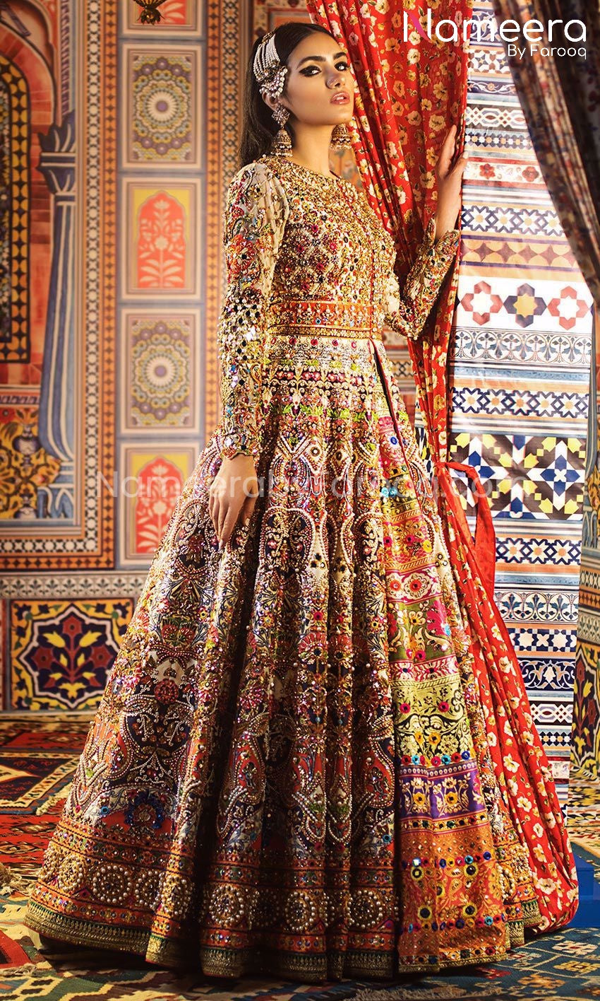 Vibrant Pakistani Bridal Frock