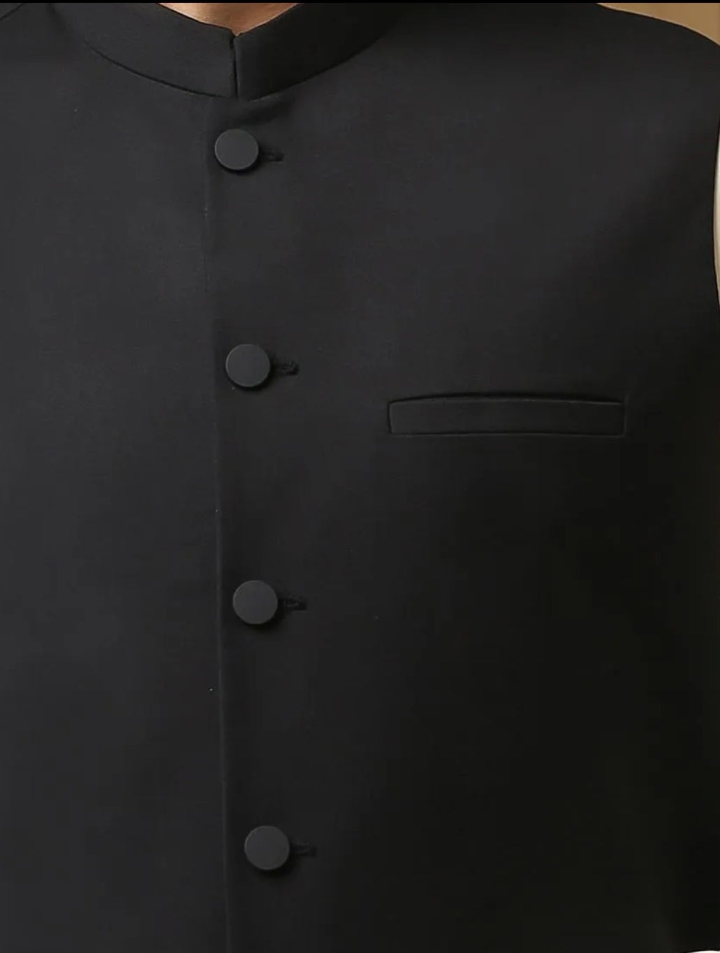 Waistcoat Pakistan for men in black color 2