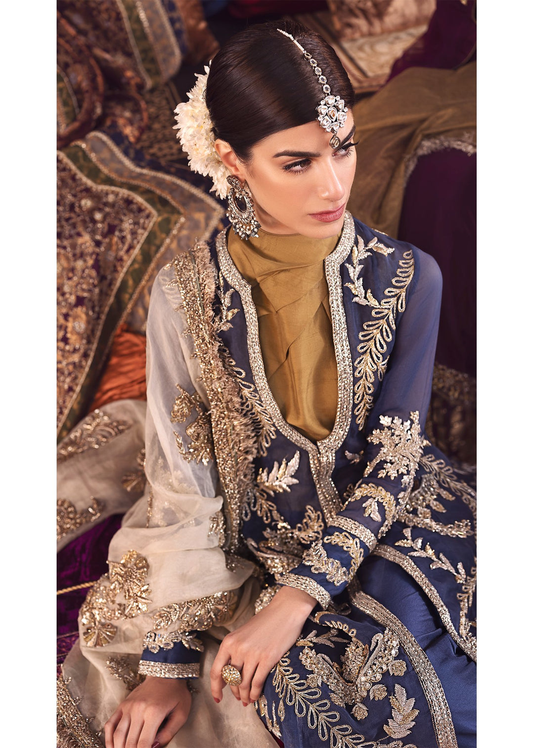 Wedding Party Outfit in Blue Color Close Up