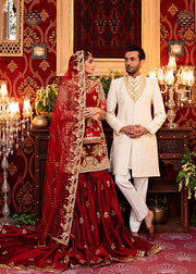 Wedding Red Sharara Dress for Bride