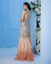 Wedding Shirt Gharara Dress in Peach Latest