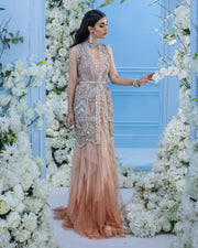 Wedding Shirt Gharara Dress in Peach Online