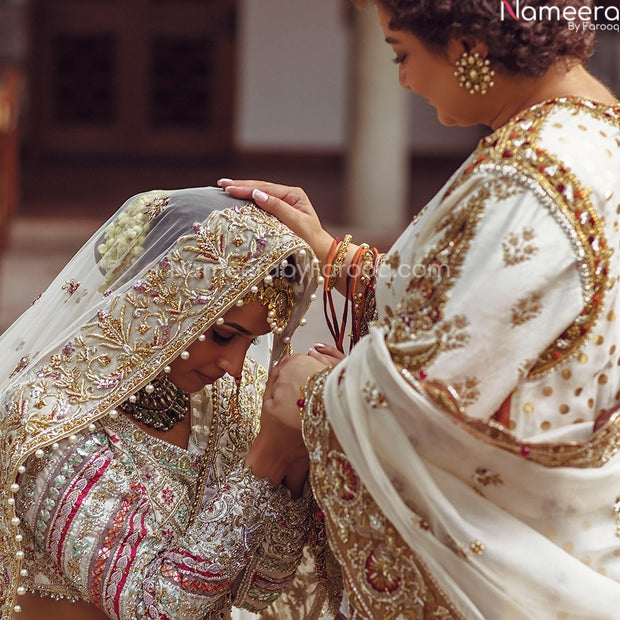 white bridal dress