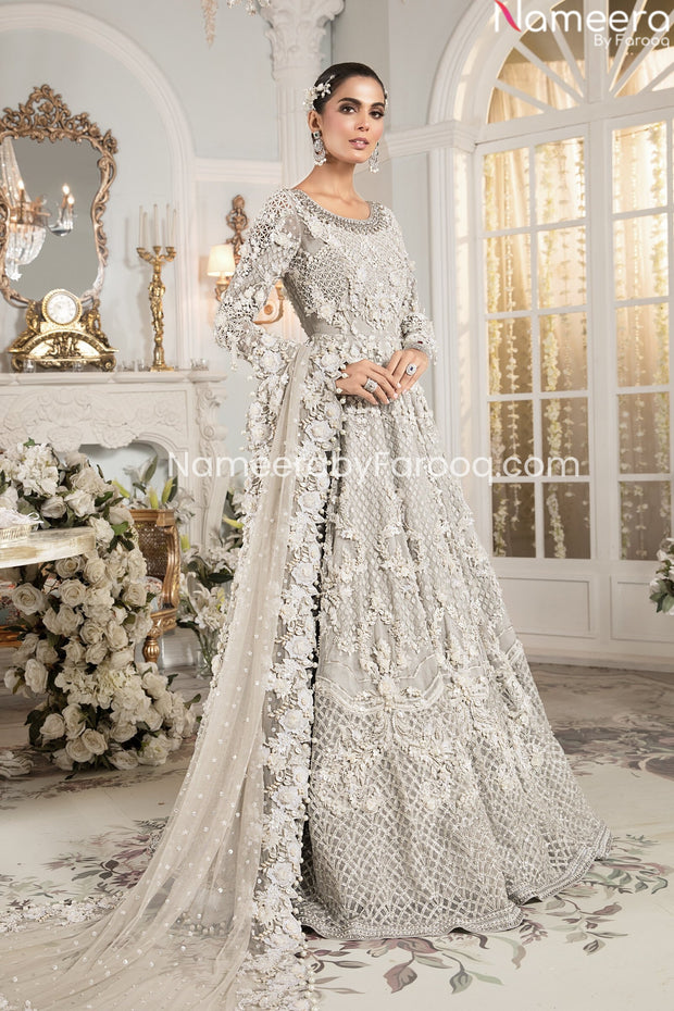 White Bridal Lehenga Gown