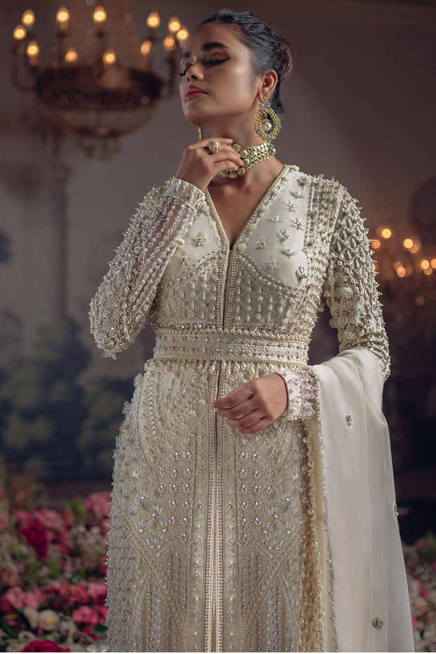 Designer White Bridal Lehenga Gown for Indian Bridal wear