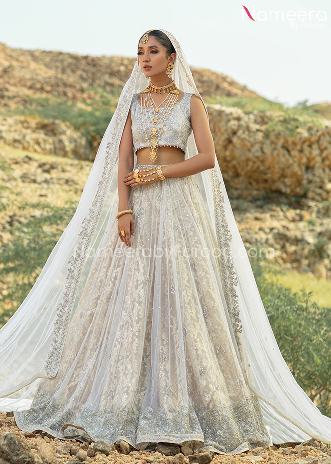 White Bridal Lehenga Pakistani