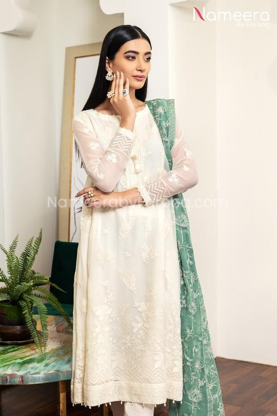 White Embroidered Salwar Kameez