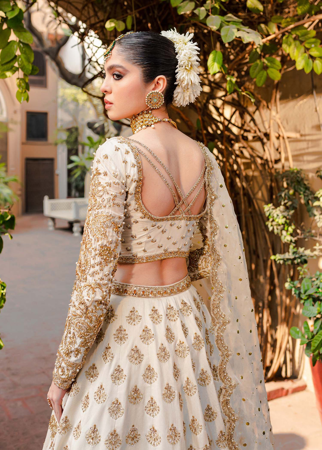 Golden White Lehenga Choli