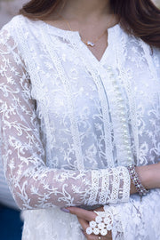 White Long Frock Dupatta Pakistani Party Dresses