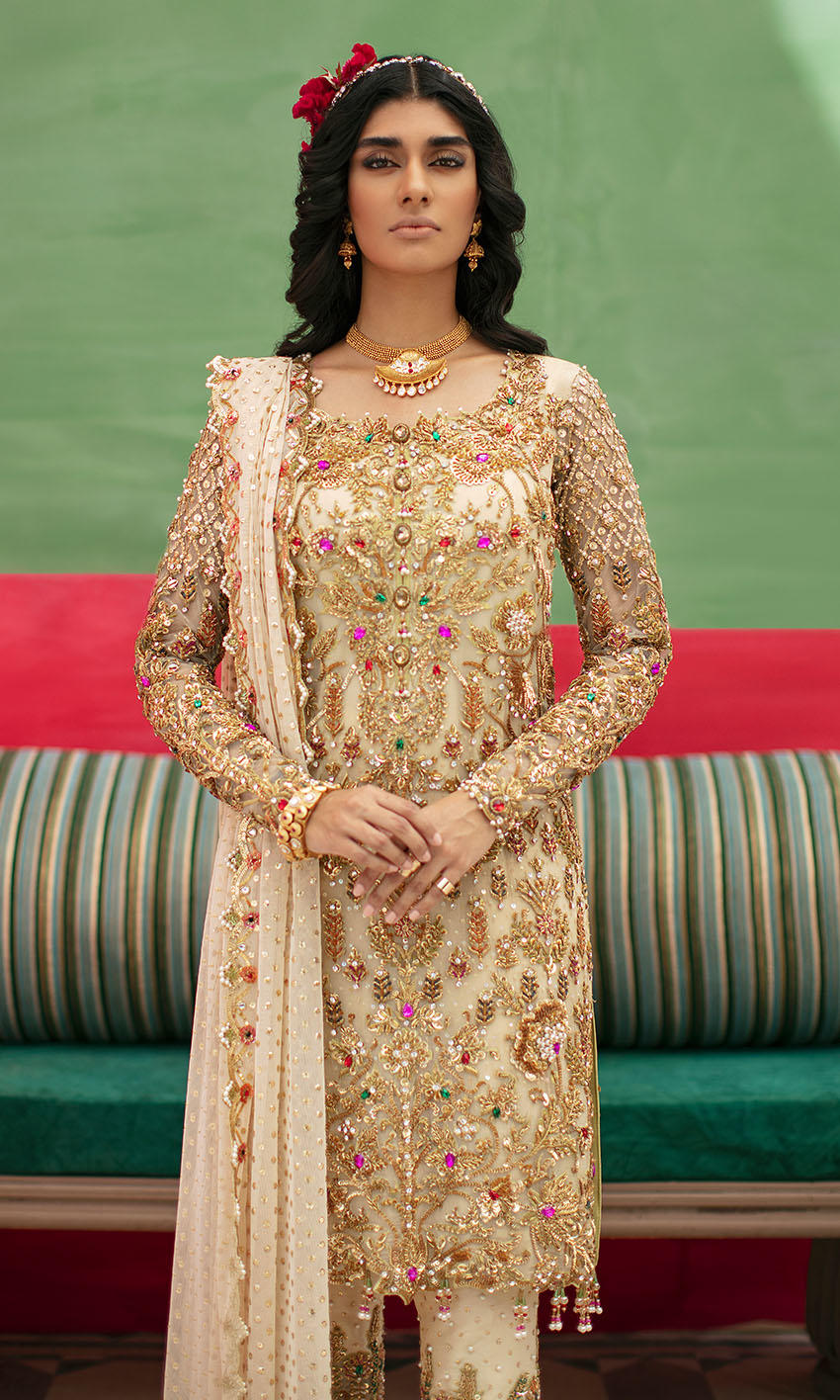 White Long Kameez Capri 