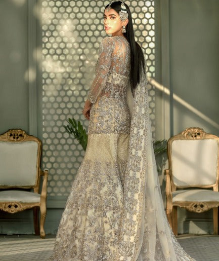 White Nikkah Sharara Shirt Pakistani Wedding Dresses 2023