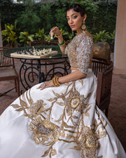 White Raw Silk Lehenga Choli Dress 2022