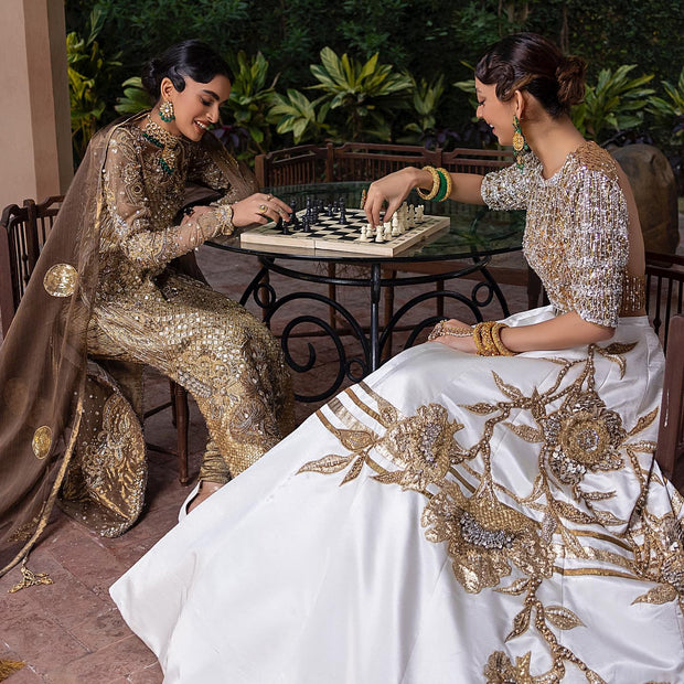 White Raw Silk Lehenga Choli 