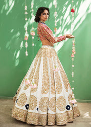 White Raw Silk Lehenga Choli