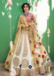 White Raw Silk Lehenga Choli for Indian Bridal Wear 2022