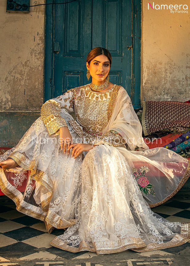 White Sharara Suit for Wedding Party