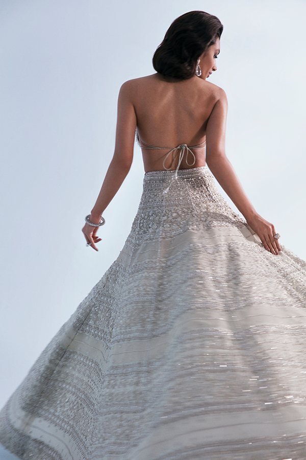 White Silver Lehenga Jacket Pakistani Wedding Dresses 2023