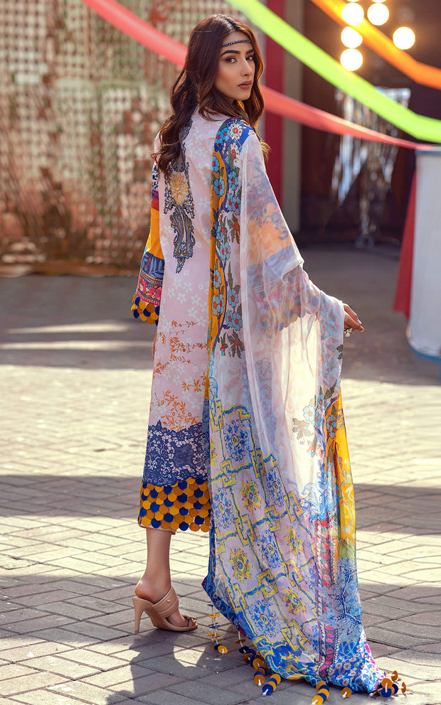 White and Blue Kameez Salwar