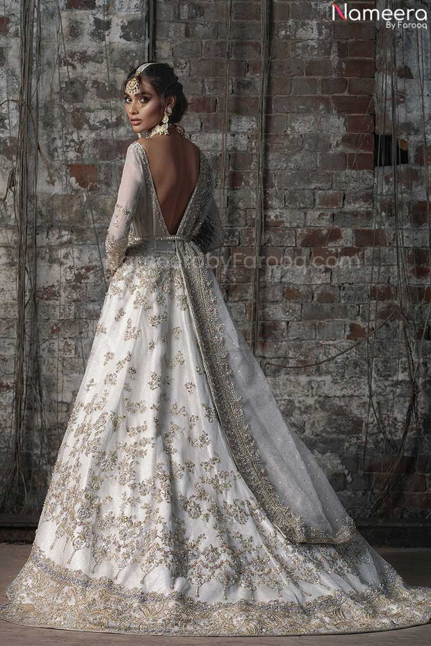 white bridal lehenga