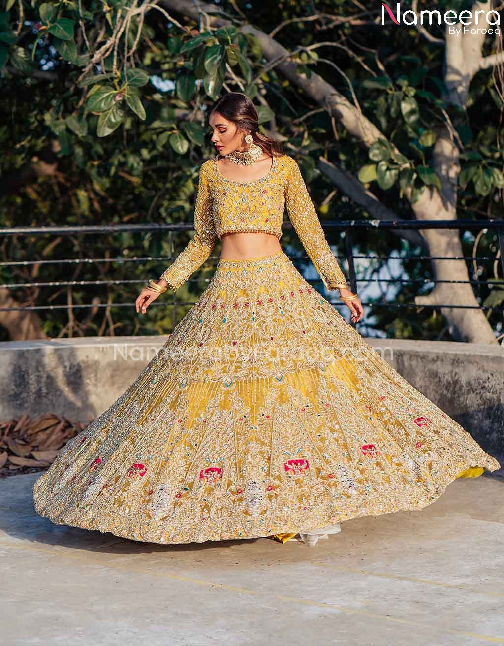 Yellow Bridal Lehenga Choli