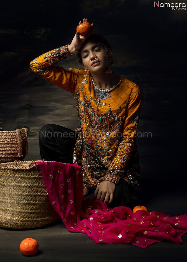 Yellow Embroidered Suit Online