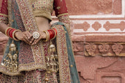 Yellow Gold Lehenga Choli Bridal Pakistani Wedding 2023