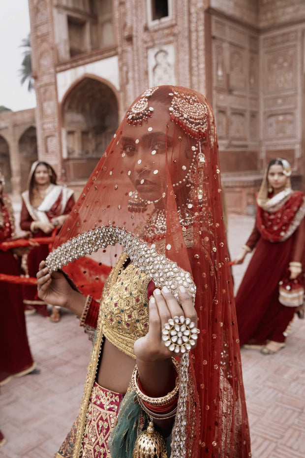 Yellow Gold Lehenga Choli Bridal Pakistani Wedding Dress
