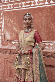 Yellow Gold Lehenga Choli Bridal Pakistani Wedding Dresses 2023