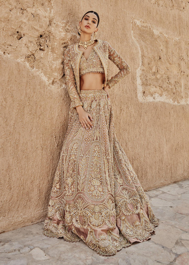 Yellow Golden Lehenga Choli Dress Indian Bridal Wear 2023