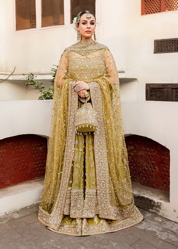 Yellow Pishwas Lehenga for Pakistani Wedding Dresses