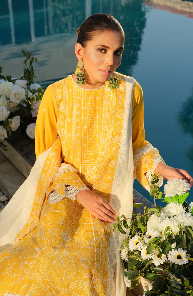 Yellow Salwar Kameez Dupatta Pakistani Eid Dress