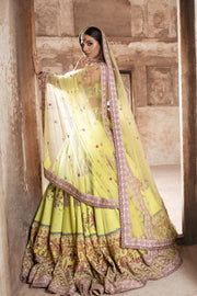 Yellow Silk Lehenga Choli for Pakistani Wedding 