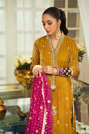 Yellow Velvet Salwar Kameez Pakistani 