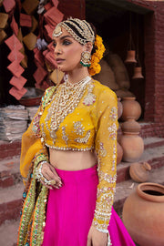 Yellow, Pink Gharara Choli
