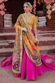 Yellow, Pink Gharara Choli for Pakistani Mehndi Wear 2023