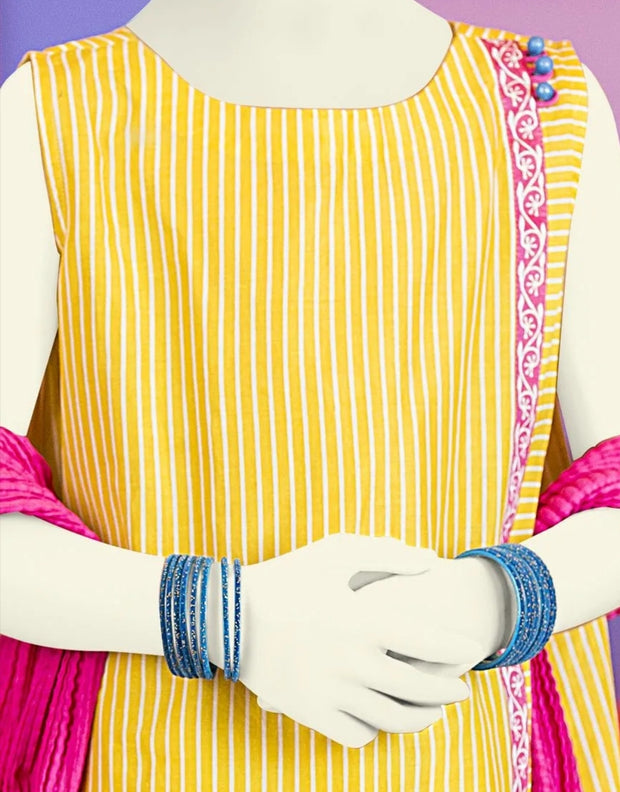 Yellow coloured Pakistani child Eid dress 2