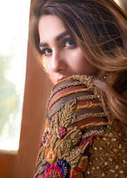 Beautiful designer yellow mehndi lehnga dress with multi work # B3335
