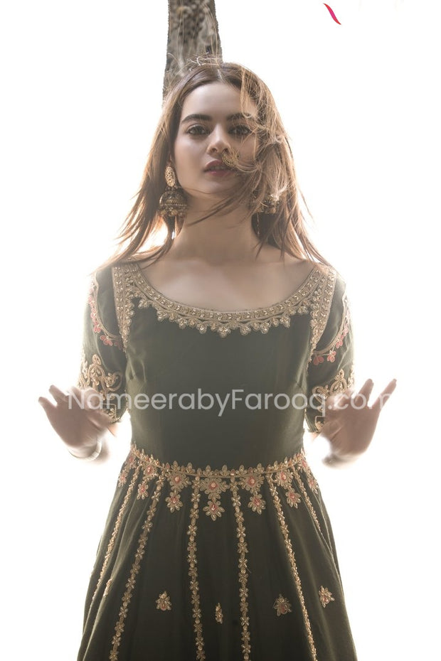 Black Wedding Dress Pakistani Designer Attire #PN399