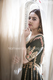 Black Wedding Dress Pakistani Designer Attire #PN399