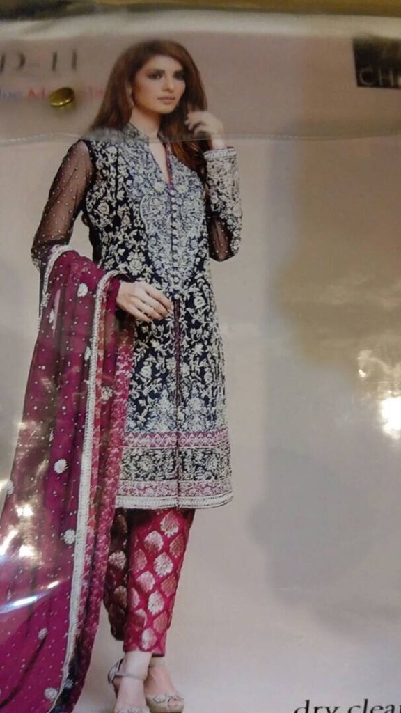 Zara Shah Jahan Blue Designer Dress   Model # Eid 17
