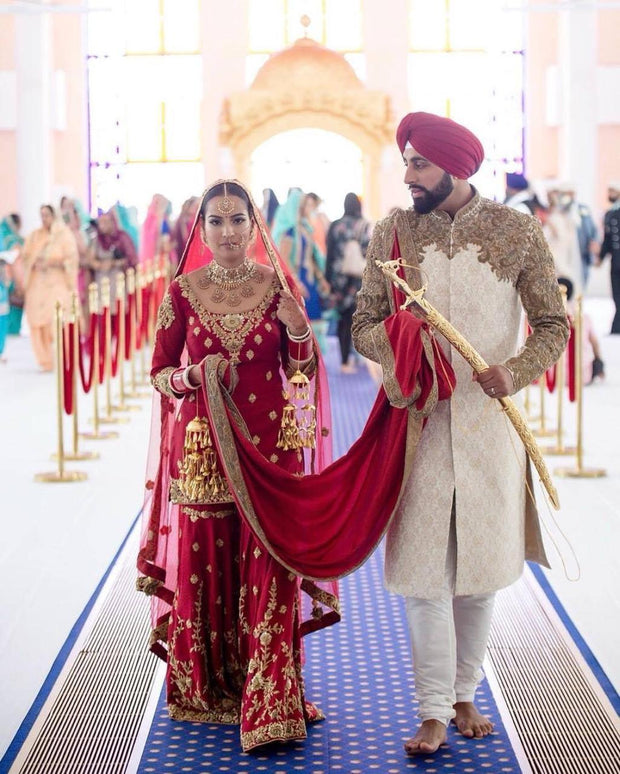 Traditional Bride and Groom complete Punjabi wedding wear