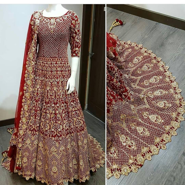 Beautiful shade of Red Gold Indian Bridal choli with lehnga 