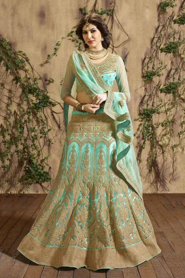 Indian Soft green Full flare Lehenga Choli