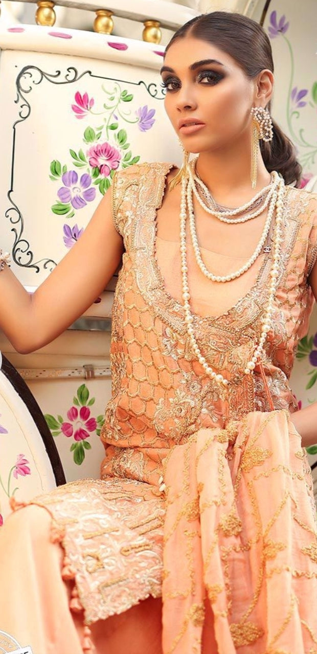 Embellished Pakistani formal dress for wedding 2