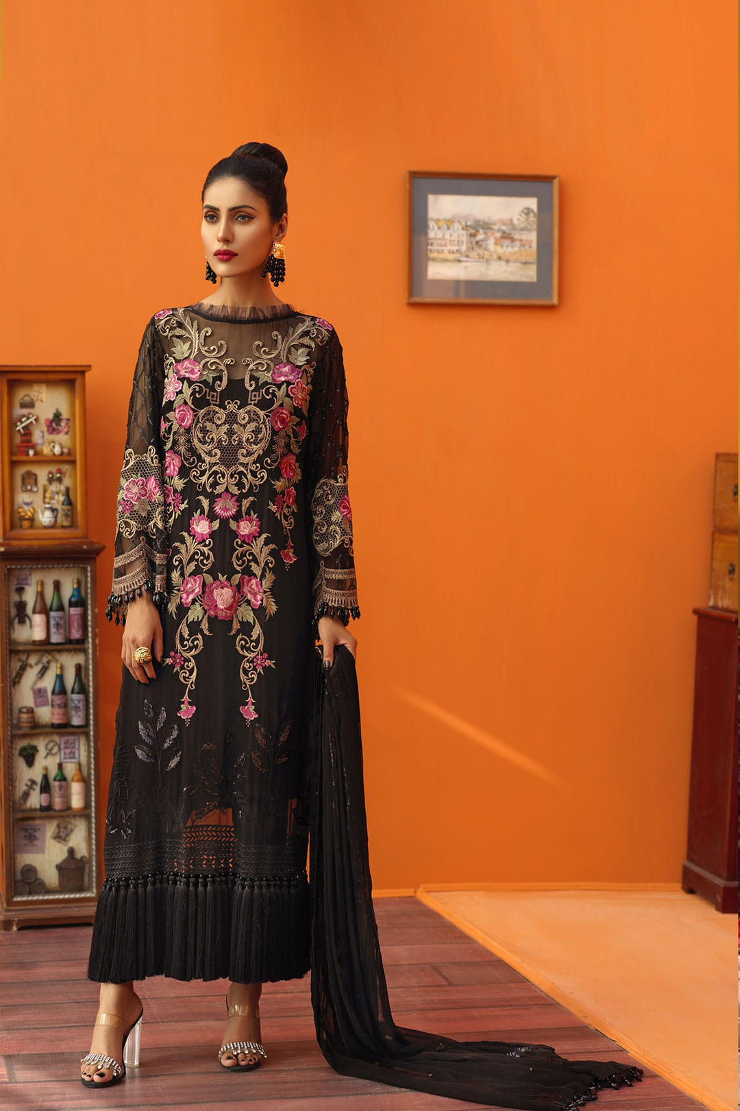Latest Pakistani Dress in Black For Women