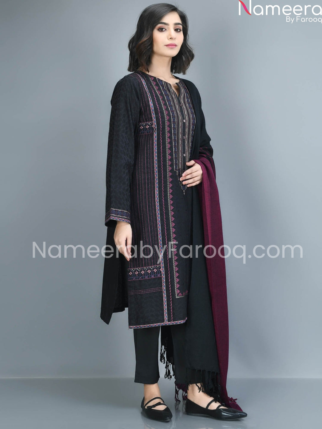 Black dress pakistani embriodered