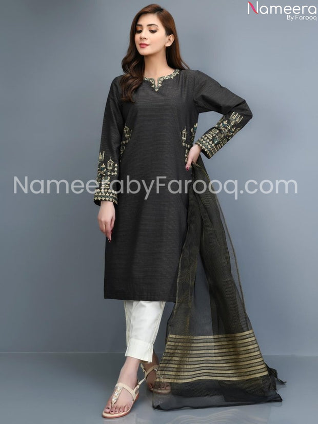 Embriodered Black dress pakistani 