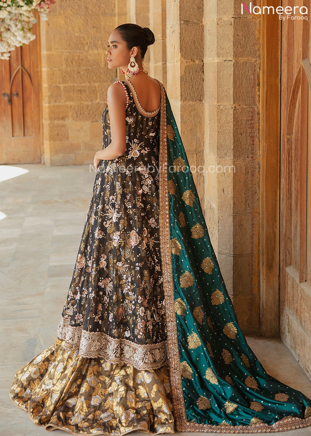 Black Pishwas Lehenga 