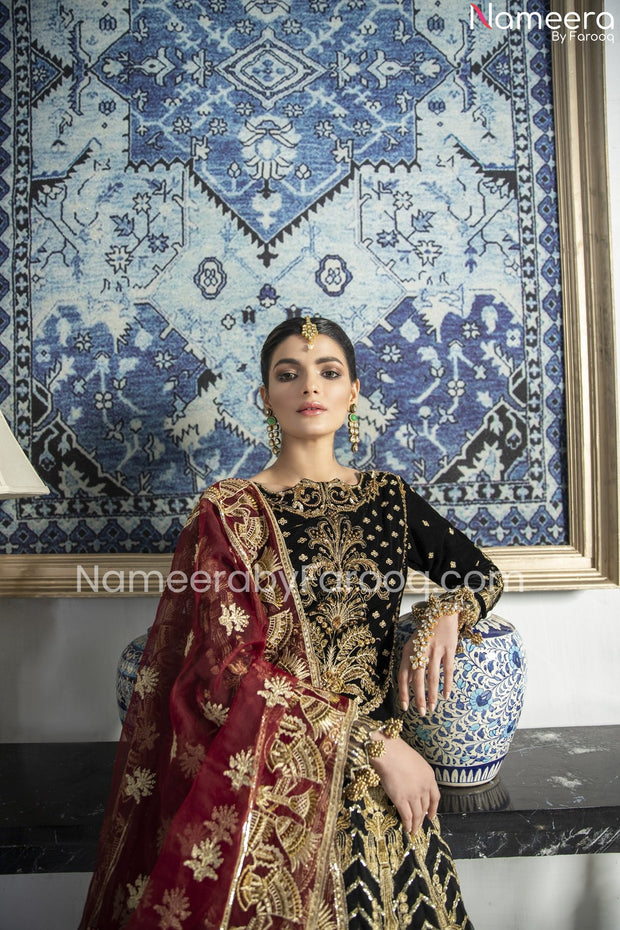 Black Velvet Lehenga Choli