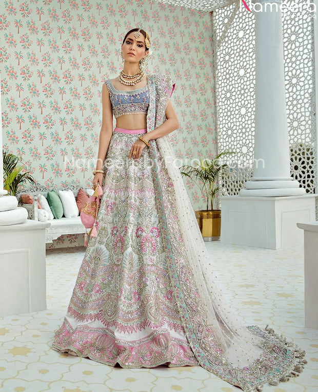 block print bridal lehenga